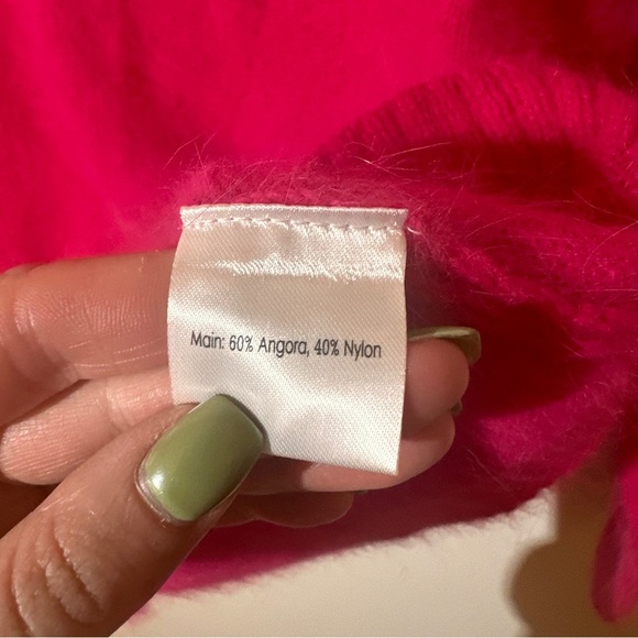 fee G Angora Blend Hot Pink Knit Sweater - Picture 5 of 7